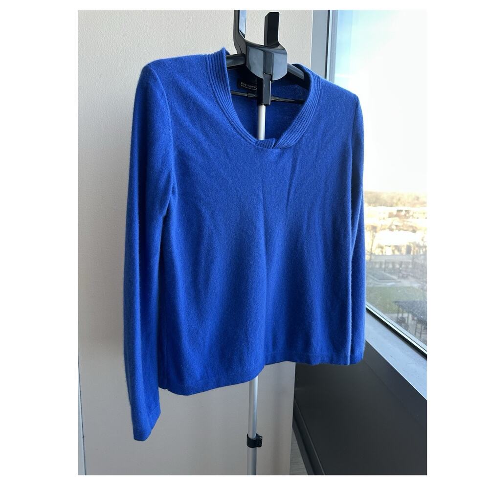 Jones New York Blue Tight-Knit Cashmere Pullover V-Neck Sweater Men's XL